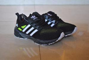 Kp3 Zapatos adidas Marathon Negro Verde Para Niño Niña