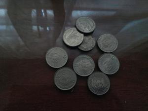 9 Monedas Antiguas De 5 Bolívares De 