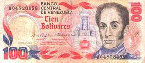 Billete 100 Bolivares Enero 29 De  Serial N° A 