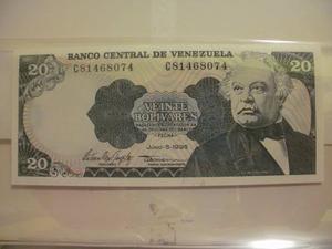 Billete De 20 Bolivares Venezuela