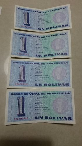 Colección De 7 Billetes Antiguos De Venezuela 1 Bs