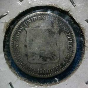 Ji Moneda 1/4 Bolívar  Plata Leí 835 Raro