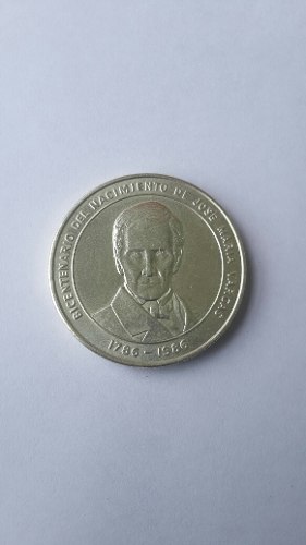 Moneda De Plata. Bicentenario José M Vargas .