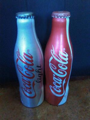 2 Botellas Aluminio Lata Colección Coca Cola Sin Destapar