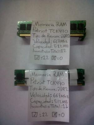 Memoria Ram Patriot 512mb Ddrmhz
