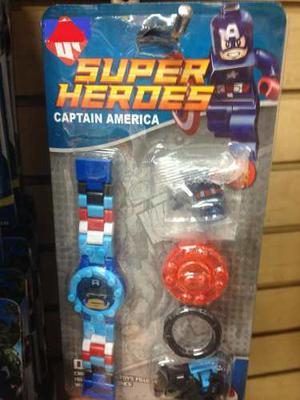 Reloj Digital Lego Avengers, Capitán América, Ironman