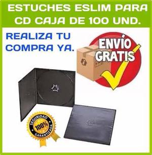 Estuches Slim Plástico Para Cd Caja X 100 Und