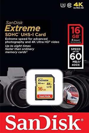 Memoria Sandisk Extreme Sdhc Uhs-i Card 16gb - 60mb/s 400x