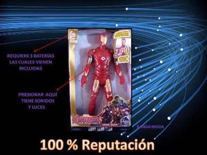 Muñeco Ironman, Marvel, Super Heroes. 30 Cm Luces Y Sonidos
