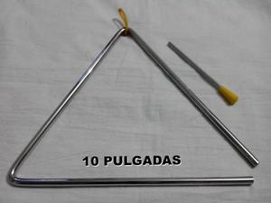 Triangulo Cromado Para Percusion 10 Pulg