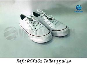 Zapatos Tipo Konvers Blancos Unisex Material Plastico