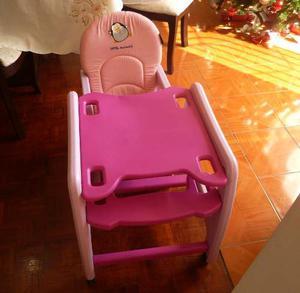 Mesa De Comer Para Bebe, Convertible A Silla Mesedora