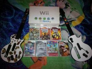 Consola Wii+ Guitarra+ 8 Juegos+3 Control Perfecto No Chip