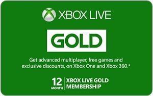 Membresía Xbox Live Gold 12 Meses