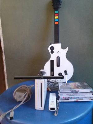 Nintendo Wii Mas Guitarra, Un Control Original Y 8 Juegos.