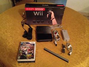Wii Negro + Súper Smash Bros + Wii Sports