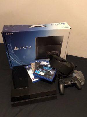 Play Station 4 Ps4 500 Gb Negro Azabache Con 4 Juegos