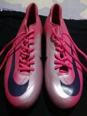 Tacos De Futbol Nike Mercurial Fucsia/leer Descripción