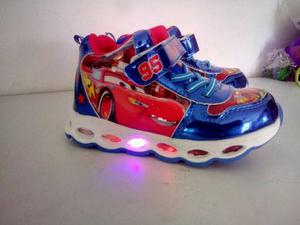 Zapatos Cars Con Luces Led Niños Talla 28 A La 33