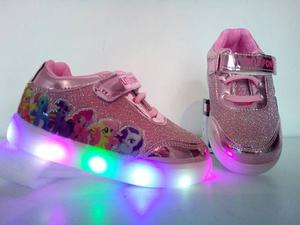 Zapatos Con Luces Led Pony Para Niñas Talla 22 A La 30