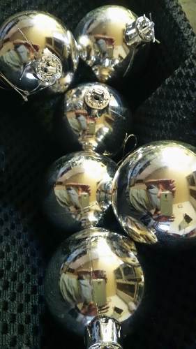 Bambalinas Bolas De Navidad Plásticas Plateadas (usadas)
