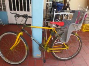 Bicicleta Montanera Con Silla Paseadora Y Soporte Para Carro