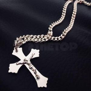 Cadena De Plata 925 Con Cristo Para Caballeros