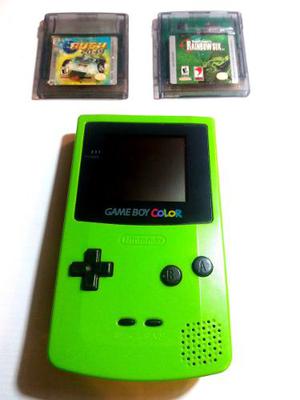 Consola Game Boy Color Green Original + Juegos. Garantia