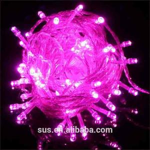 Luces Led D Navidad Fucsia Y Multicolor Cable Transparente