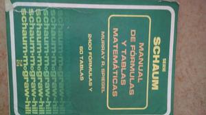 Manual De Formulas Y Tablas Matemáticas, Serie Schaum