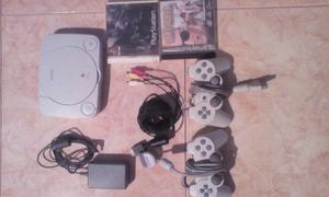 Playstation One Chipeado + 2 Juegos + 2 Controles