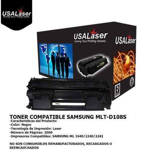 Toner Compatible Samsung Mlt-d108s 108 D108 Ml- Ml-