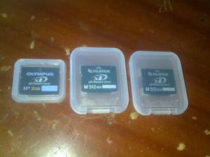 Vendo 3 Memorias Xdpicturecard, 2 Fujifilm 512m 1 Olympus 2g