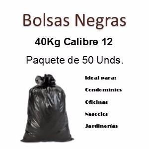 Bolsas De Basura 40kg Calibre 12 (paquete De 50 Bolsas)