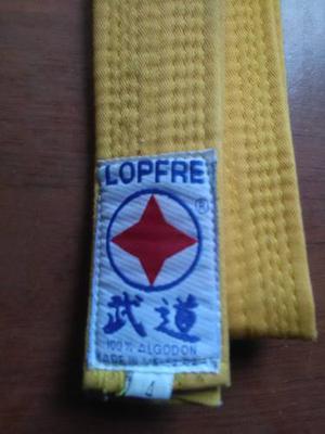 Cinturon Artes Marciales Amarillo Lopfre Talla 4 Nuevo