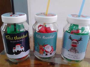 Jarras Vasos Mason Jar Frascos Vidrio Navidad