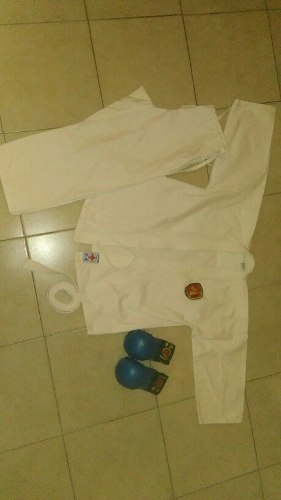 Kimono Karate Camisa,pantalon,cinta Y Guantes Talla15