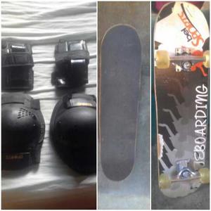 Patineta Skajeboarding Con Protectores Usada