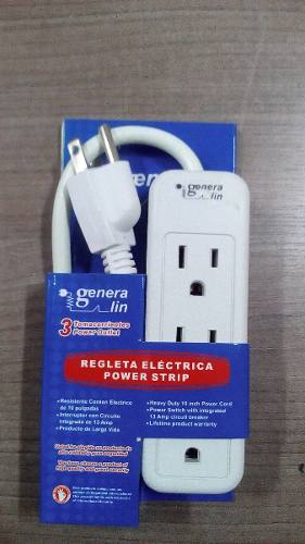 Regleta De 3 Tomas De 110volt Genera Lin