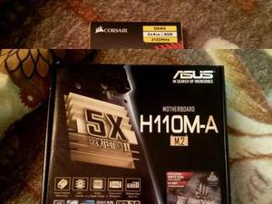 Asus (h110m-a/m.2) Lga Ddr4 M.2 Hdmi Dvi Usb3.0