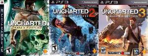 Uncharted 1 2 Y 3 Ps3 Full Digital Solo Ps3 Chipeados