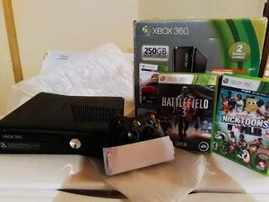 Xbox 360 Slim 250gb Con Juegos Incluidos!