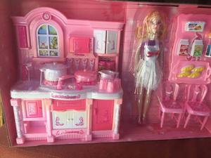 Barbie/set De Cocina Con Luces Y Sonidos Musicales. Nuevos