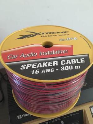 Cable Audio Corneta 2x16 Rojo Negro Xtreme Rollo 300metros