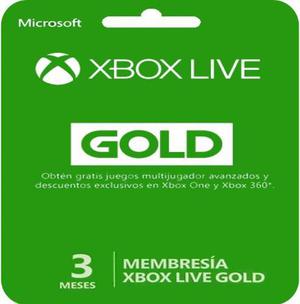 Membrecia Xbox Live Gold 3 Meses Xbox One 360 Oferta