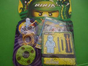 Ninjago Ngr Zane Minifigura 5 Cartas Spinners