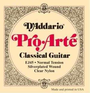 Set Cuerdas Guitarra Clásica D'addario Proarte Ej45