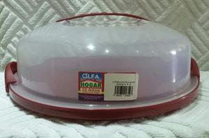 Porta Torta Tortera Baja Alfa Hogar Charlotte Plastico