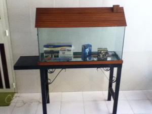 Acuario Grande Con Mueble Y Tapa Techo