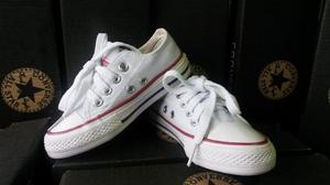 Zapatos Converse Blancos De Niños Originales Talla 25 Al 34